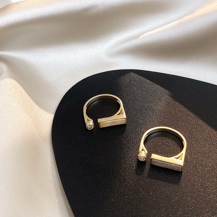 Vintage niche design zircon marble ring - Image 10