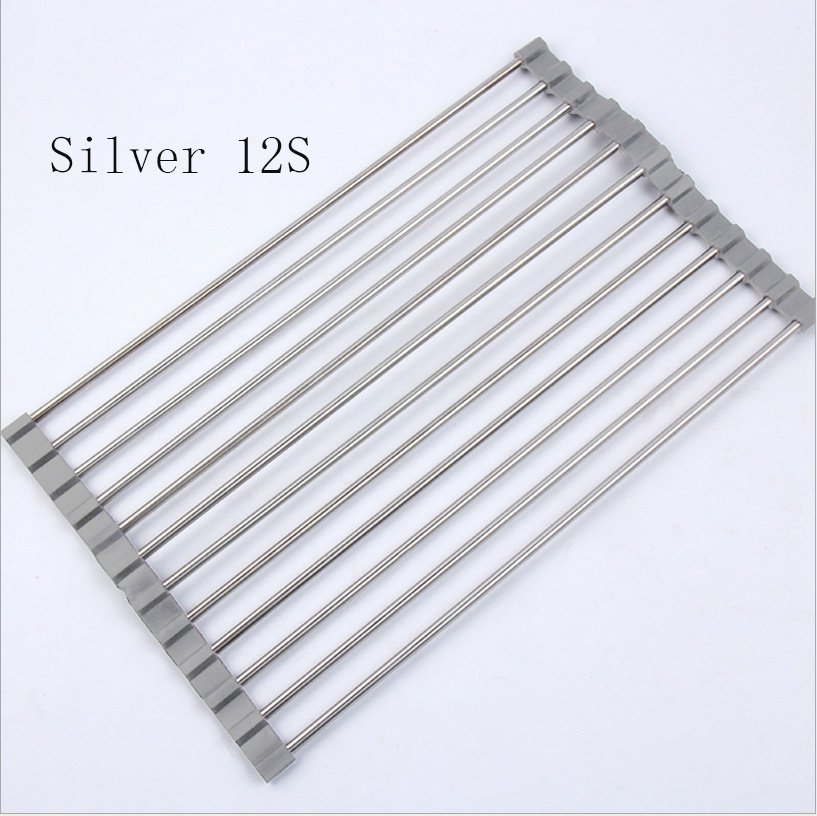 Folding Kitchen Drain Sink Rack Stainless Steel - Image 14
