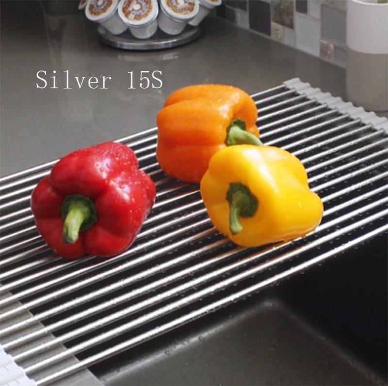 Folding Kitchen Drain Sink Rack Stainless Steel - Image 16