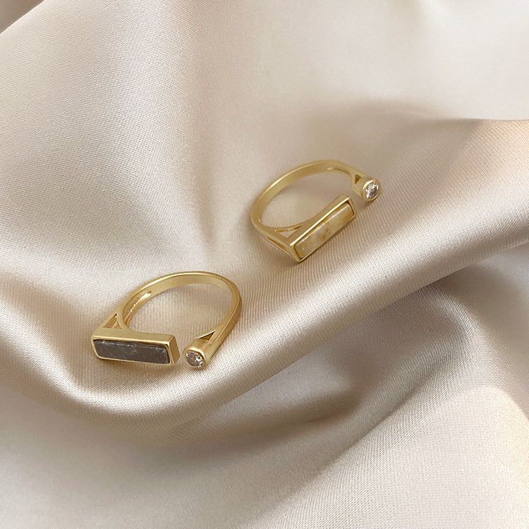 Vintage niche design zircon marble ring - Image 5