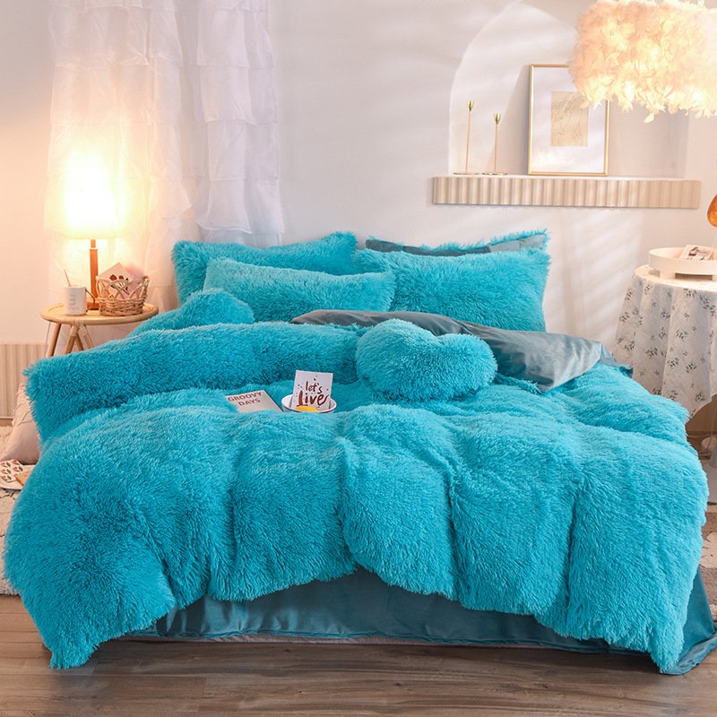 Luxury Thick Fleece Duvet Cover Queen King Winter Warm Bed Quilt Cover Pillowcase Fluffy Plush Shaggy Bedclothes Bedding Set Winter Body Keep Warm - Image 17
