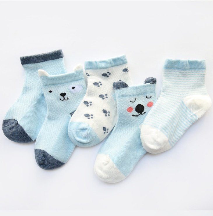 Children's Socks Pack of 5 Colors Breathable Summer Cotton Socks for Boys and Girls - Image 5