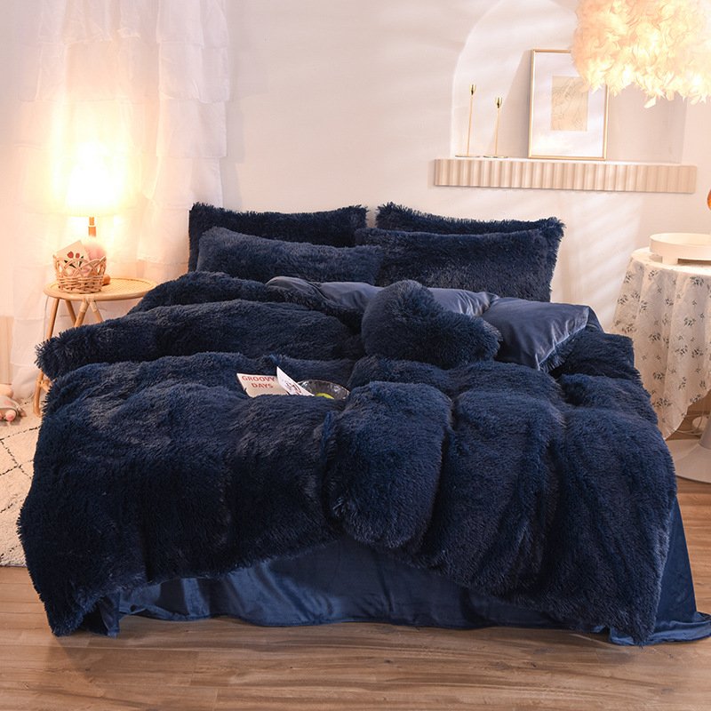 Luxury Thick Fleece Duvet Cover Queen King Winter Warm Bed Quilt Cover Pillowcase Fluffy Plush Shaggy Bedclothes Bedding Set Winter Body Keep Warm - Image 20