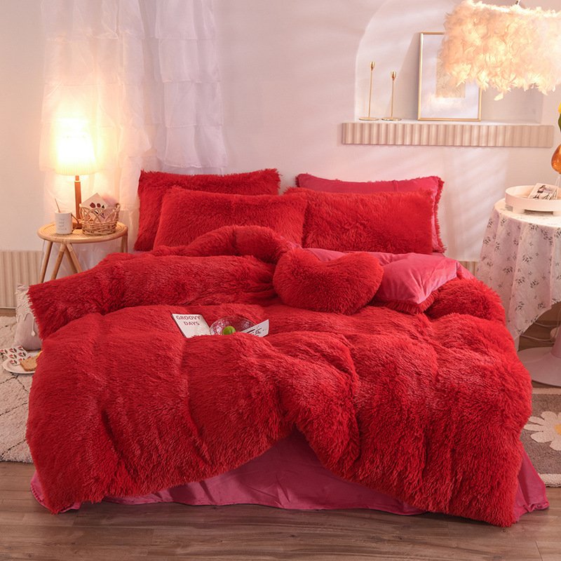 Luxury Thick Fleece Duvet Cover Queen King Winter Warm Bed Quilt Cover Pillowcase Fluffy Plush Shaggy Bedclothes Bedding Set Winter Body Keep Warm - Image 22