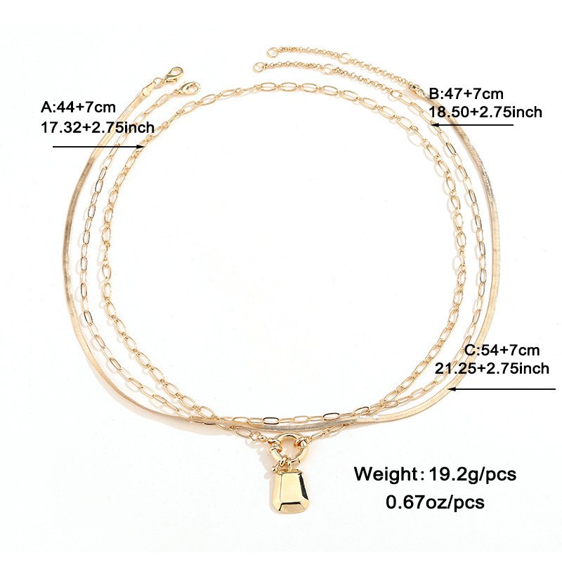 European And American Chain Like Flat Snake Twin Necklace Women's Classic Fashion - Image 4