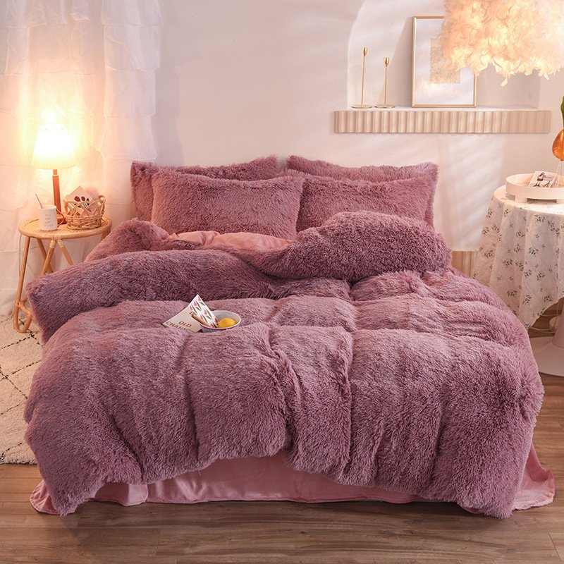 Luxury Thick Fleece Duvet Cover Queen King Winter Warm Bed Quilt Cover Pillowcase Fluffy Plush Shaggy Bedclothes Bedding Set Winter Body Keep Warm - Image 3