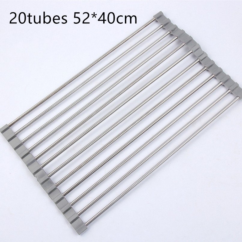 Folding Kitchen Drain Sink Rack Stainless Steel - Image 32