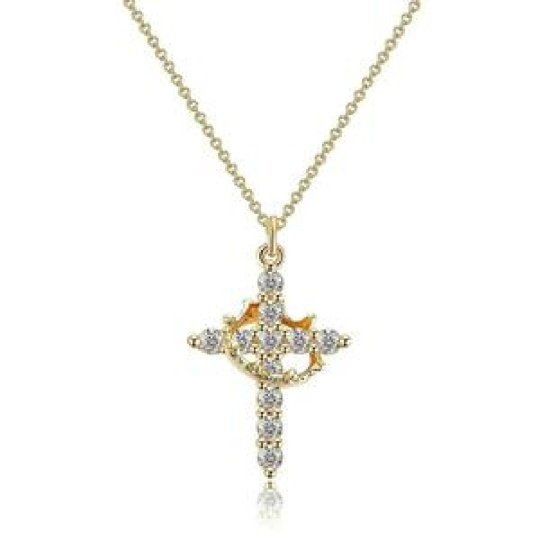 Christian Religious Symbola Drop Classic Crown & Cross Pendant Choker Easter Necklace For Women & Men & Girls Pretty Crown Cross Necklace For Daily Party Clothing Decor Trendy All-match & Exquisite Je - Image 5