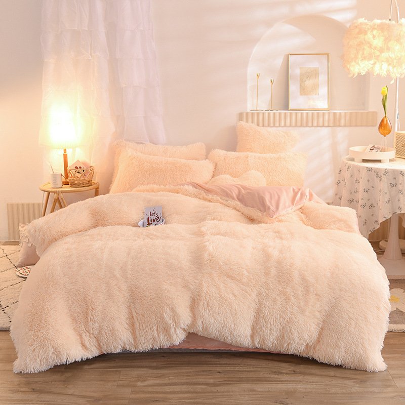 Luxury Thick Fleece Duvet Cover Queen King Winter Warm Bed Quilt Cover Pillowcase Fluffy Plush Shaggy Bedclothes Bedding Set Winter Body Keep Warm - Image 4