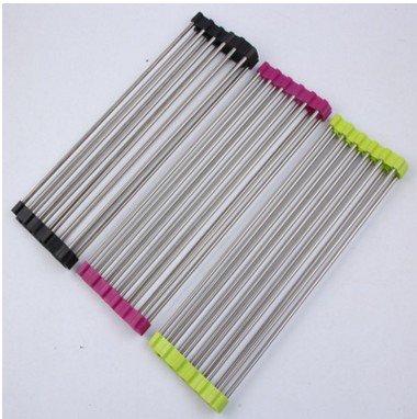 Folding Kitchen Drain Sink Rack Stainless Steel - Image 4