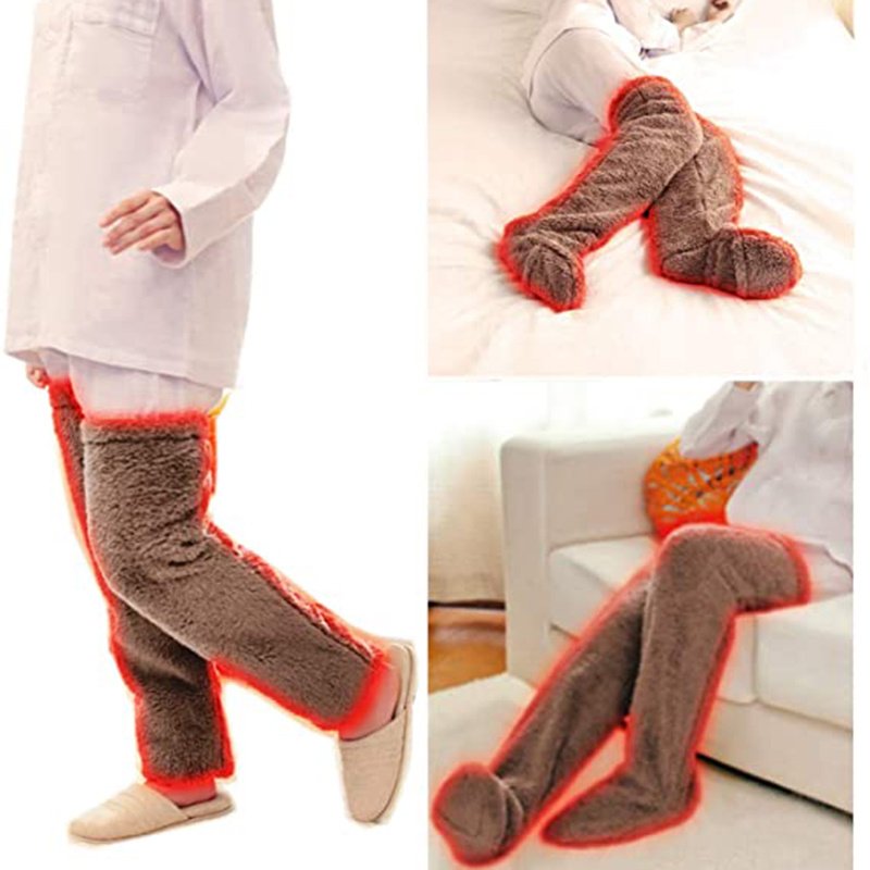 Over Knee High Fuzzy Long Socks Winter Warm Cold Leg Knee Joint Cold-proof Stockings Home Floor Sleeping Socks - Image 7