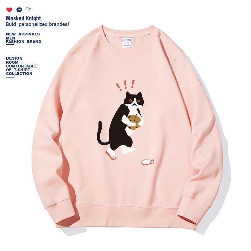 Women's Fashionable Solid Color Printed Long Sleeved Sweatshirt - Image 5