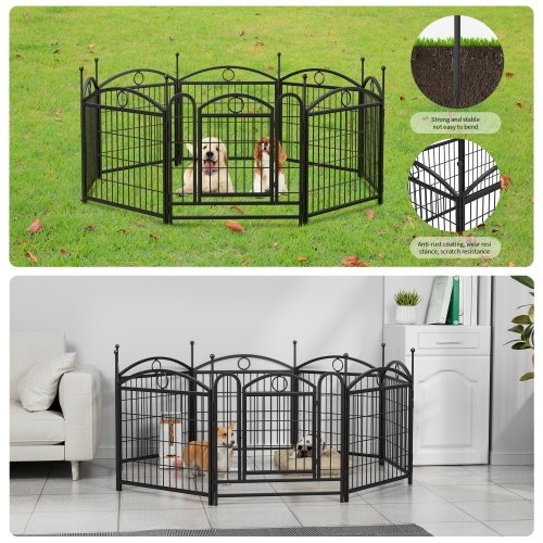 Dog Playpen Indoor 24 Inch 8 Panel Metal Dog Playpen - Image 5