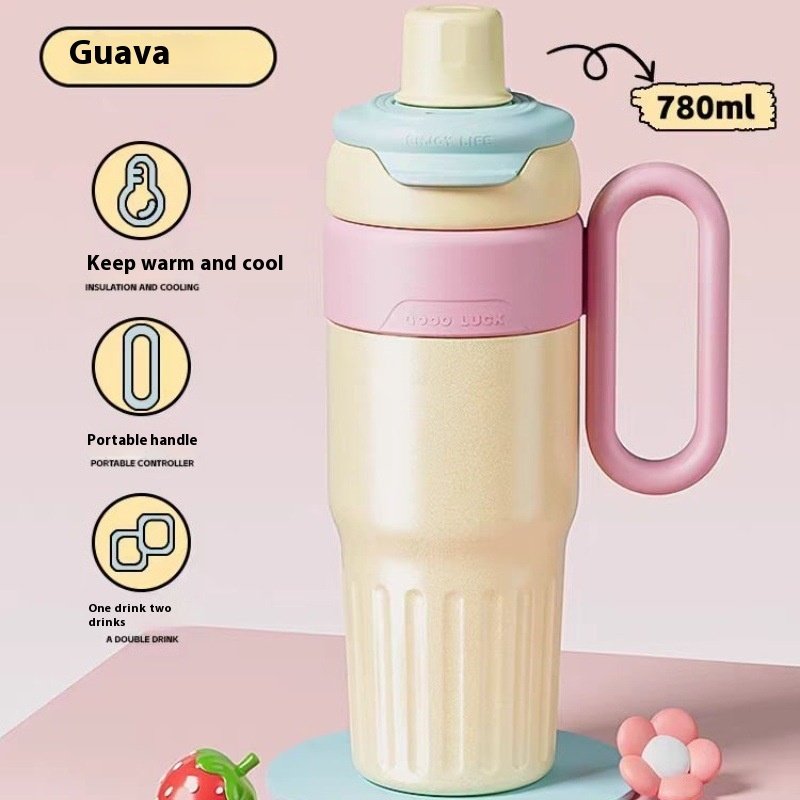 780ml Gradient Double Drink Thermal Cup Stainless Steel With Lid Coffee Cup Thermos Large Capacity Straw Cup For Male And Female - Image 6