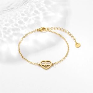 Women's Heart-shaped ECG Bracelet Versatile Hand Jewelry