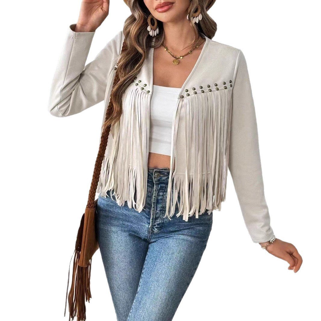 Women's Short Long-sleeved Cardigan Jacket Without Buckle - Image 5