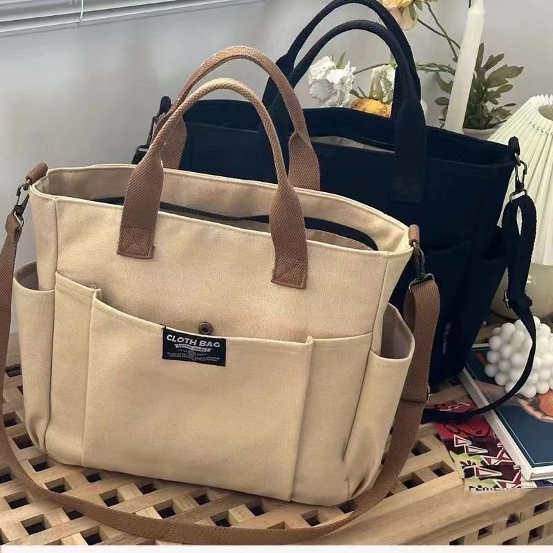 Large Capacity Shoulder Canvas Bag, Commuting Hand Bag - Image 6