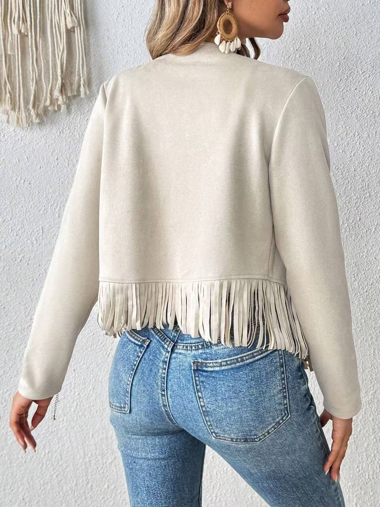 Women's Short Long-sleeved Cardigan Jacket Without Buckle - Image 3