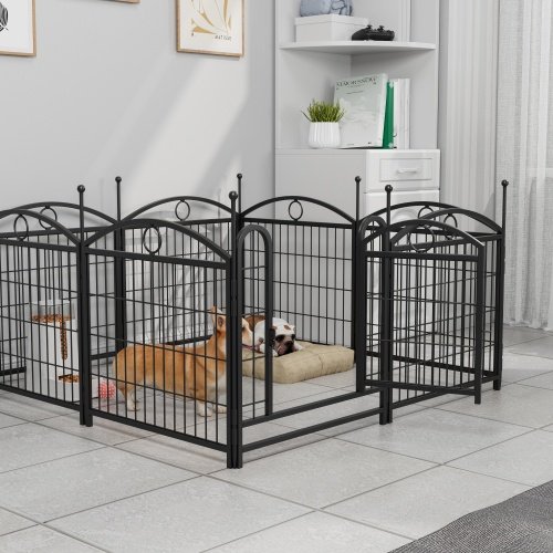Dog Playpen Indoor 24 Inch 8 Panel Metal Dog Playpen - Image 4