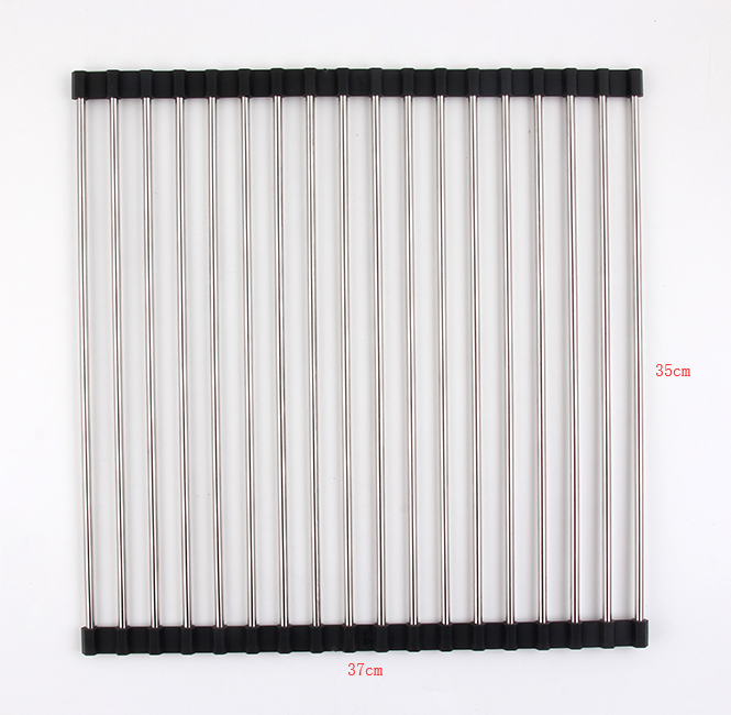 Folding Kitchen Drain Sink Rack Stainless Steel - Image 7