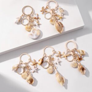 Simulation Shell Conch Starfish Five-pointed Star Pendant Keychain