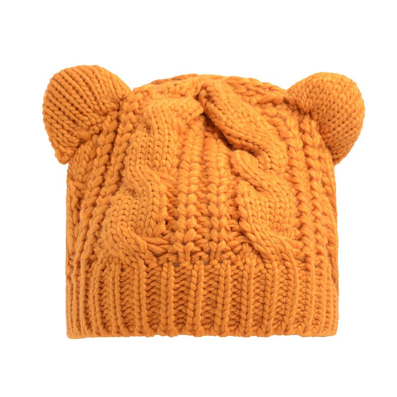 Hand Made 3D Cute Knitted Cat Ear Beanie For Winter - Image 8