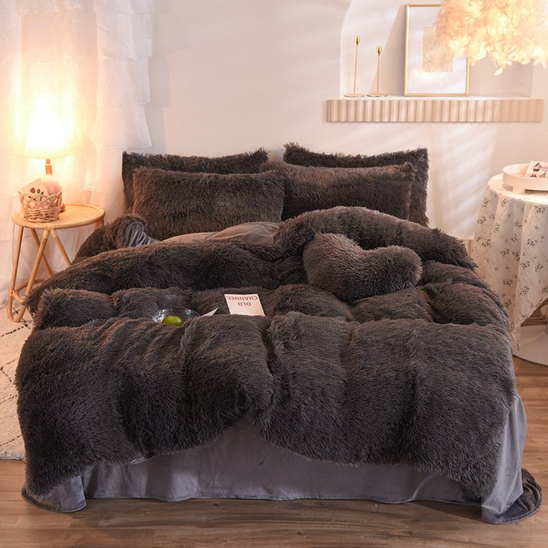 Luxury Thick Fleece Duvet Cover Queen King Winter Warm Bed Quilt Cover Pillowcase Fluffy Plush Shaggy Bedclothes Bedding Set Winter Body Keep Warm - Image 8