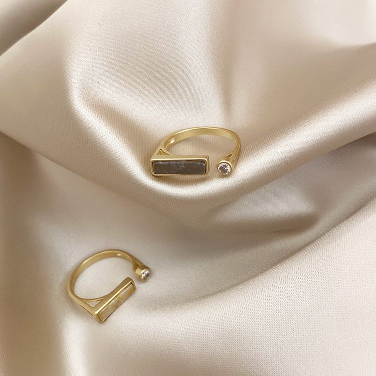 Vintage niche design zircon marble ring - Image 9