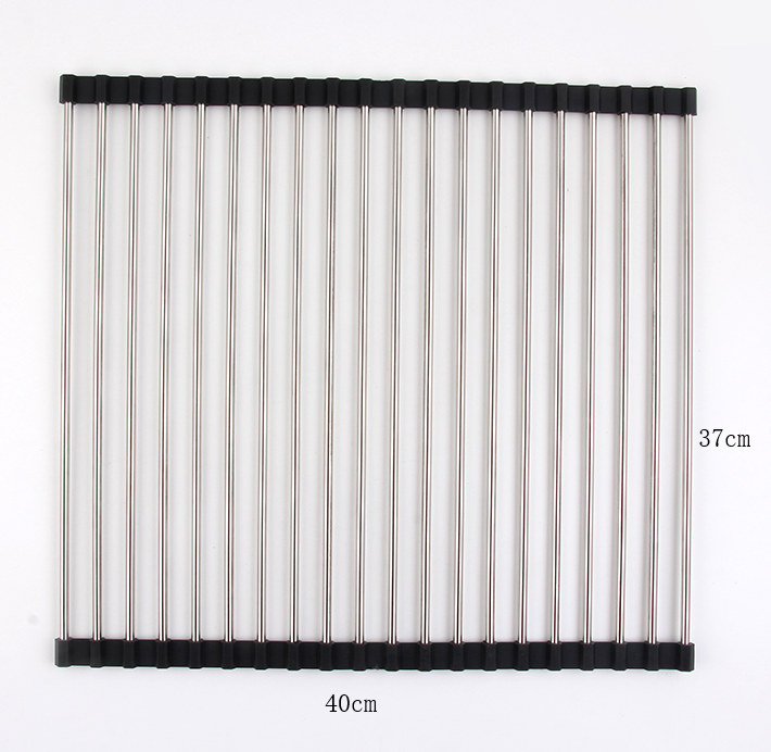 Folding Kitchen Drain Sink Rack Stainless Steel - Image 9