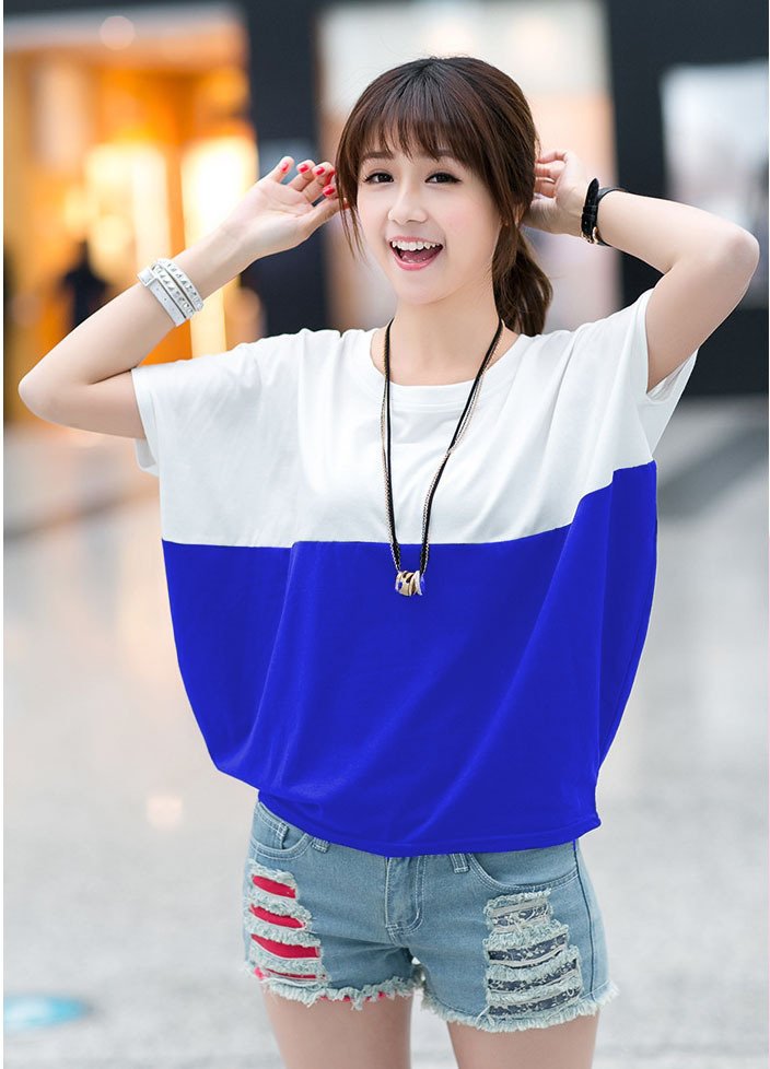 Loose-fitting Batwing Sleeve Shirt Student Women's Short Sleeve - Image 9