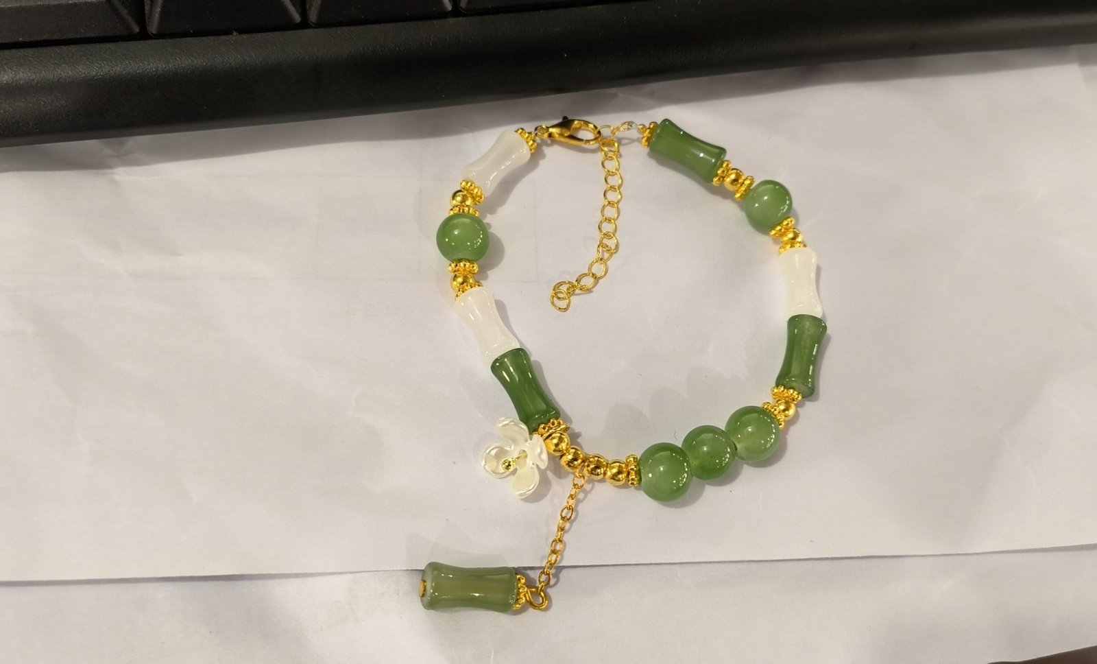 New Chinese-style Flower Embellishment Bracelet For Women, National Style Bamboo Segment Bracelet - Image 3