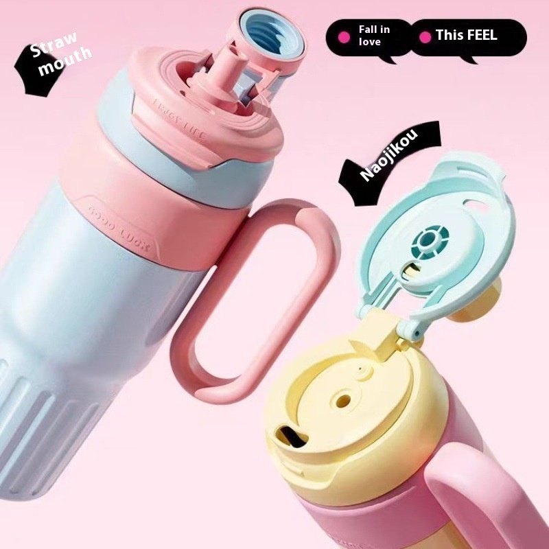 780ml Gradient Double Drink Thermal Cup Stainless Steel With Lid Coffee Cup Thermos Large Capacity Straw Cup For Male And Female - Image 7