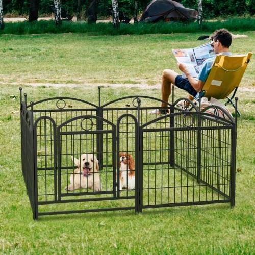 Dog Playpen Indoor 24 Inch 8 Panel Metal Dog Playpen - Image 3