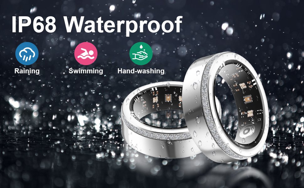 2025 New Silver Edge Diamond Smart Ring Fitness Tracker - Image 5
