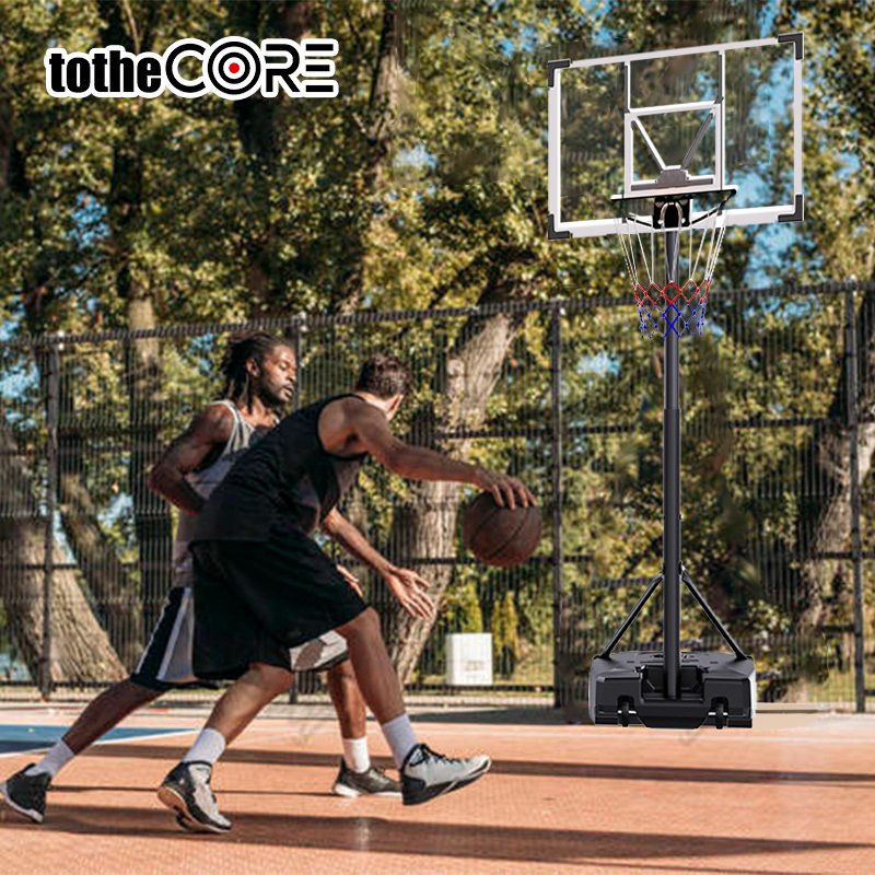 TotheCORE Basketball Stand 5.25-8.53 Ft Adjustable Portable Basketball Hoop & Goal With PC Backplate, Large Base And Wheels - Image 4