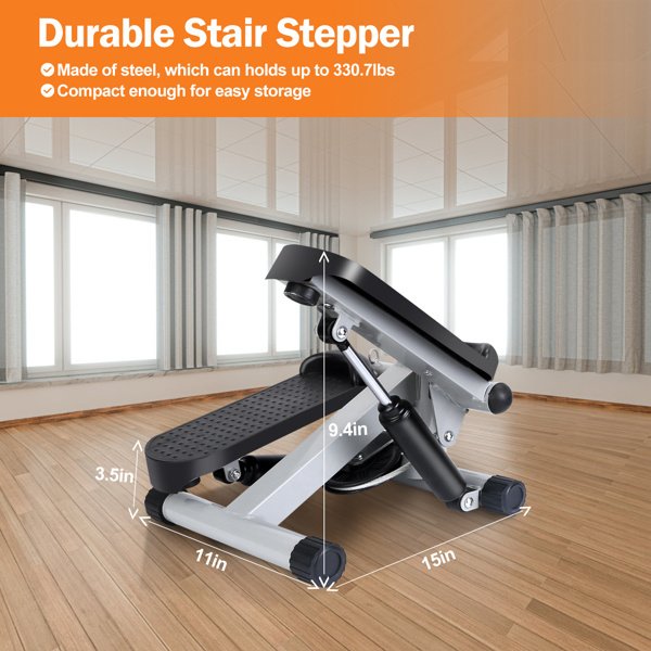 Fitness Step Machine, Mini Step Machine With Resistance Band, Home Fitness Equipment With 330.7LBS Load-bearing Capacity, Hydraulic Fitness Step Machine With LCD Display Screen - Image 5
