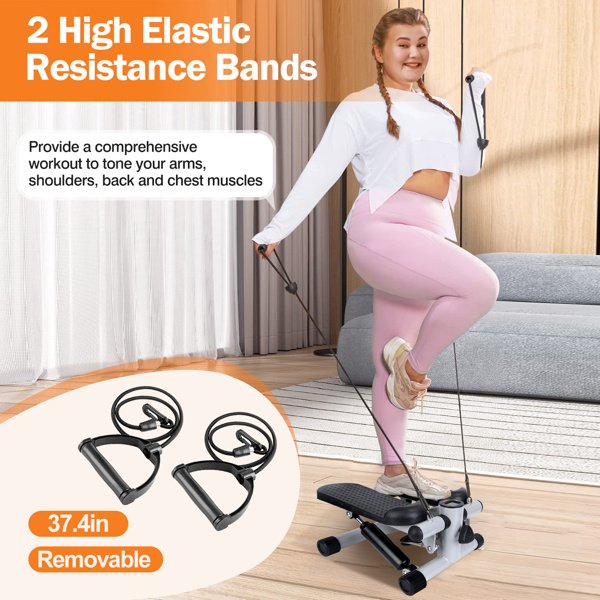 Fitness Step Machine, Mini Step Machine With Resistance Band, Home Fitness Equipment With 330.7LBS Load-bearing Capacity, Hydraulic Fitness Step Machine With LCD Display Screen - Image 2