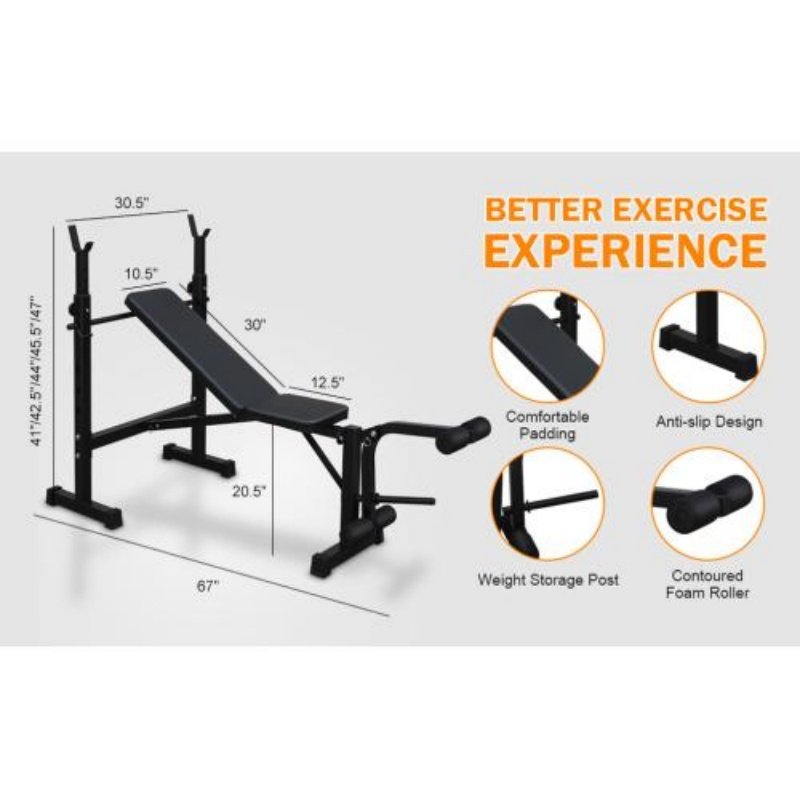Olympic Weight Bench Full Body Workout For Your Home Gym With Squat Rack And Bench Press - Image 8