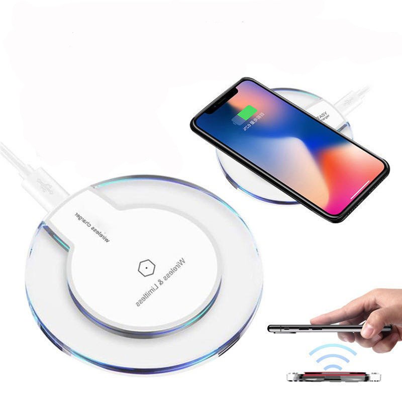 New Wireless Charging Dock Charger Crystal Round Charging Pad With Receiver For A-pple For Sanxing - Image 6