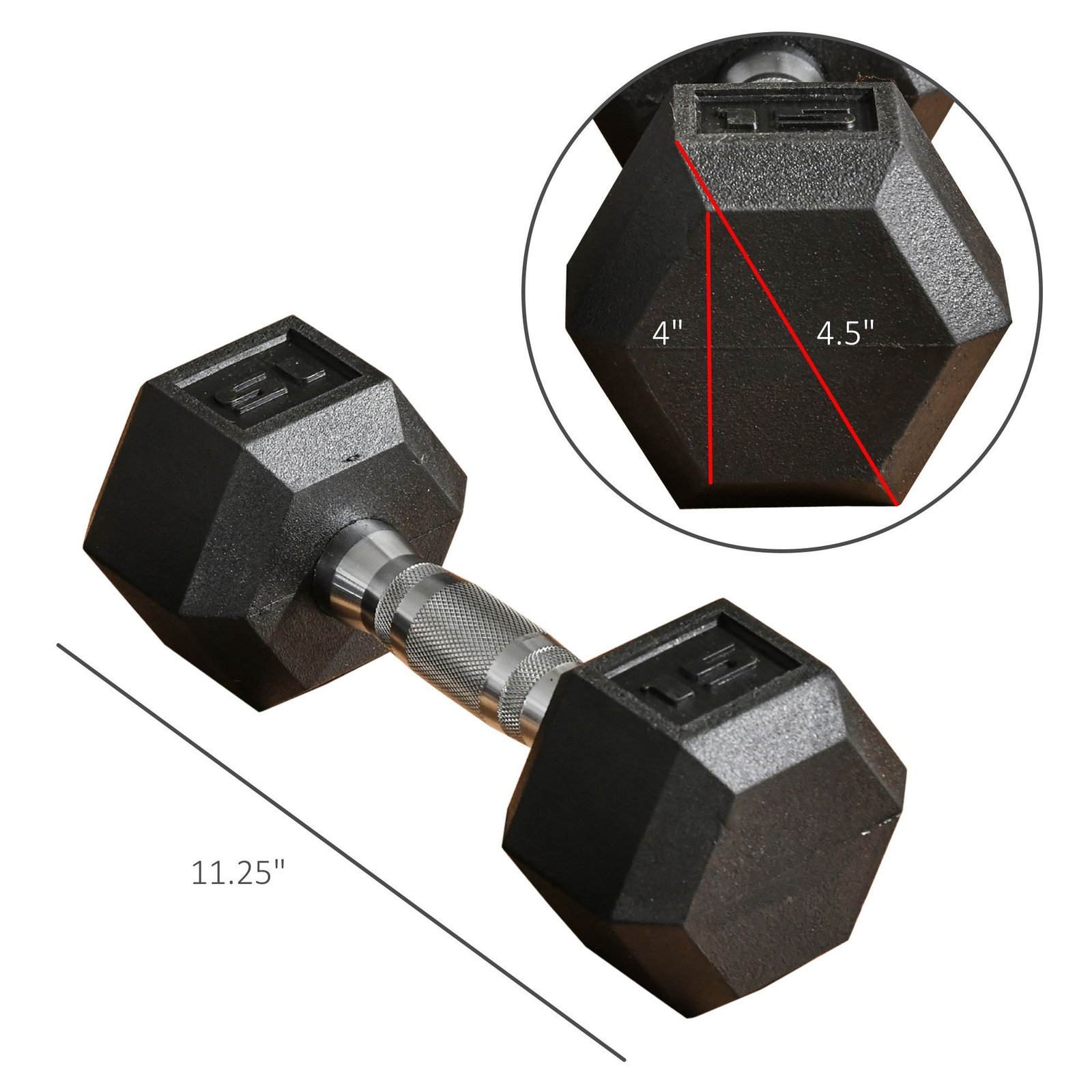 2 x 15lbs Hex Dumbbell Set of 2 - Image 6