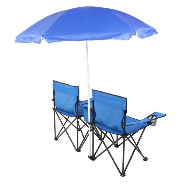 Outdoor Beach Fishing Chair With Umbrella In Blue - Image 6