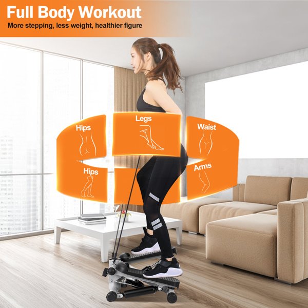 Fitness Step Machine, Mini Step Machine With Resistance Band, Home Fitness Equipment With 330.7LBS Load-bearing Capacity, Hydraulic Fitness Step Machine With LCD Display Screen - Image 4