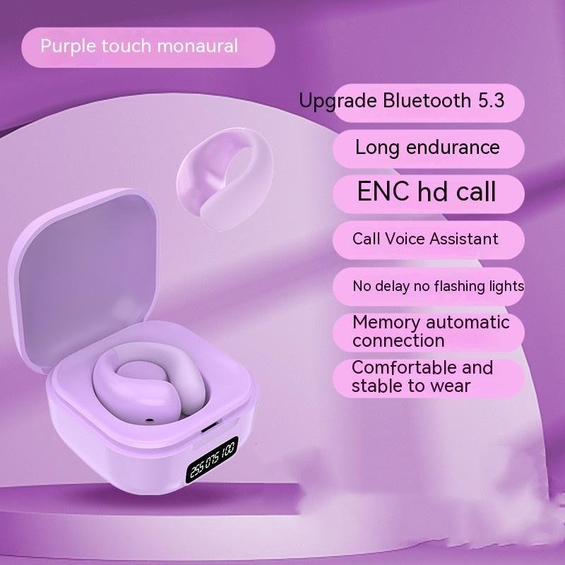 Private LED Digital Display Earclip Bluetooth Earphones - Image 5