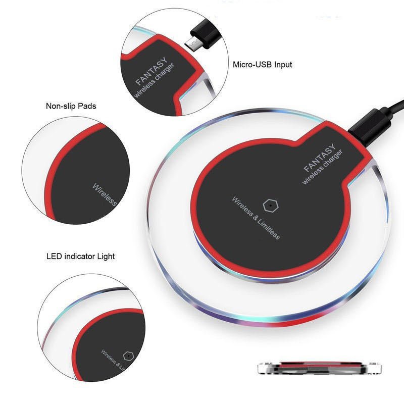 New Wireless Charging Dock Charger Crystal Round Charging Pad With Receiver For A-pple For Sanxing - Image 10