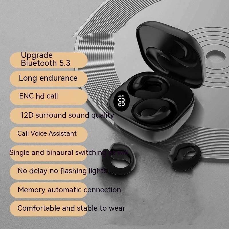 Private LED Digital Display Earclip Bluetooth Earphones - Image 6