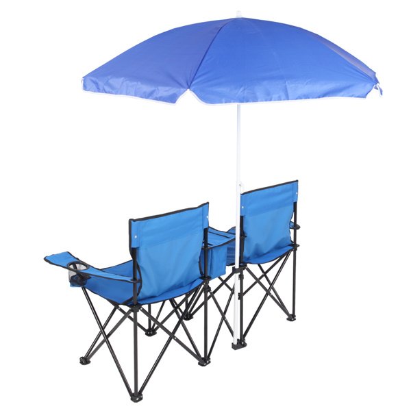 Outdoor Beach Fishing Chair With Umbrella In Blue - Image 7