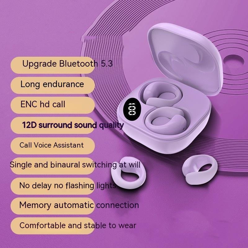 Private LED Digital Display Earclip Bluetooth Earphones - Image 2