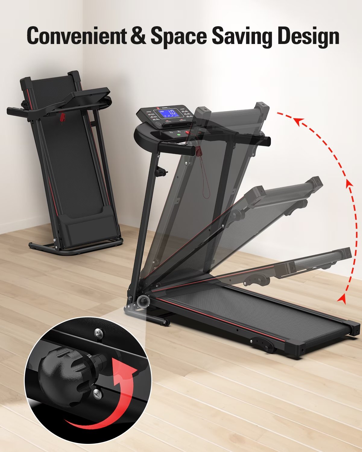 Foldable Treadmill Fitness Walking Machine - Image 3