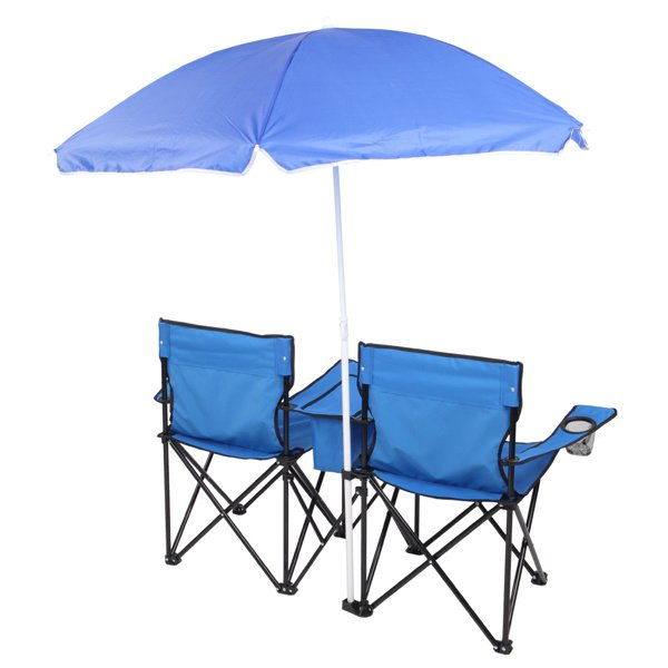 Outdoor Beach Fishing Chair With Umbrella In Blue - Image 8