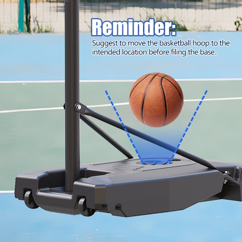 TotheCORE Basketball Stand 5.25-8.53 Ft Adjustable Portable Basketball Hoop & Goal With PC Backplate, Large Base And Wheels - Image 7